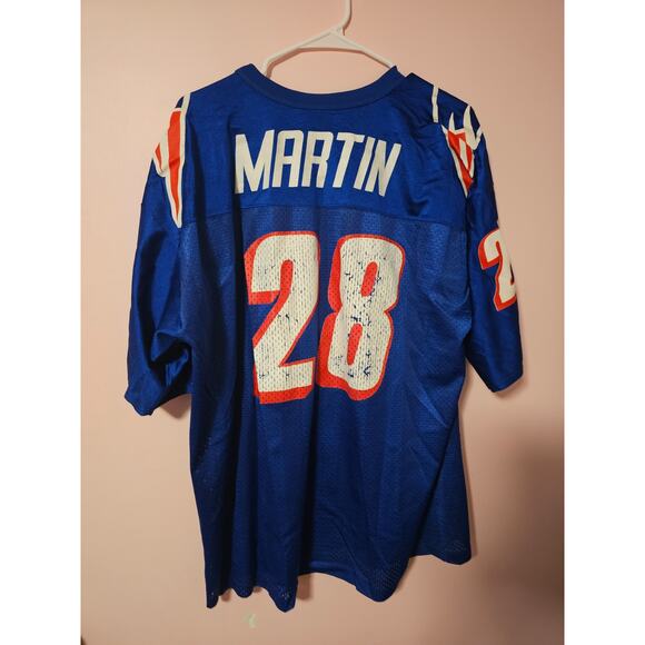 Logo Athletic Jersey Men's XL Blue Patriots 28 Vintage NFL Mesh Football Shirt - Picture 3 of 3